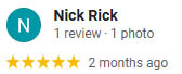 Google review nick rick five star Google review by nick rick